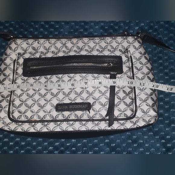 DANA BUCHMAN crossbody/shoulder bag, 3 compartments, black & white, EXCELLENT! - Picture 3 of 6